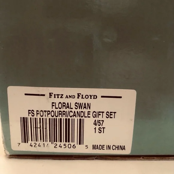 Vintage Fitz & Flyod Swan Ceramic Potpourri/ Cancel holder